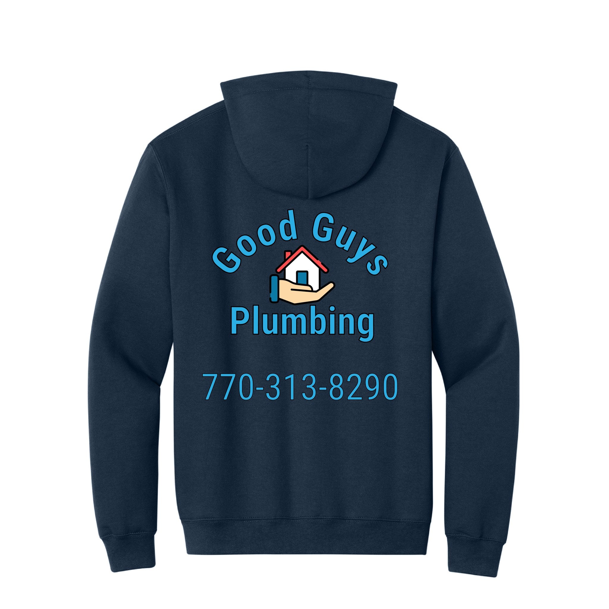 Tall Fleece Hooded Sweatshirt — Navy, back