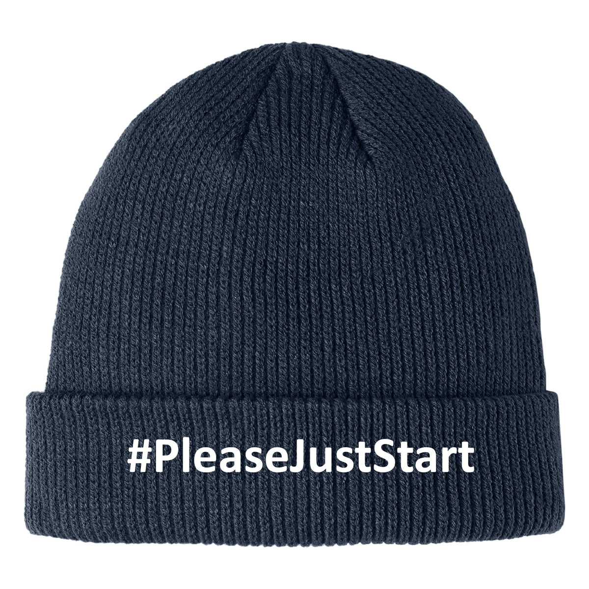 #PleaseJustStart Beanie - Navy