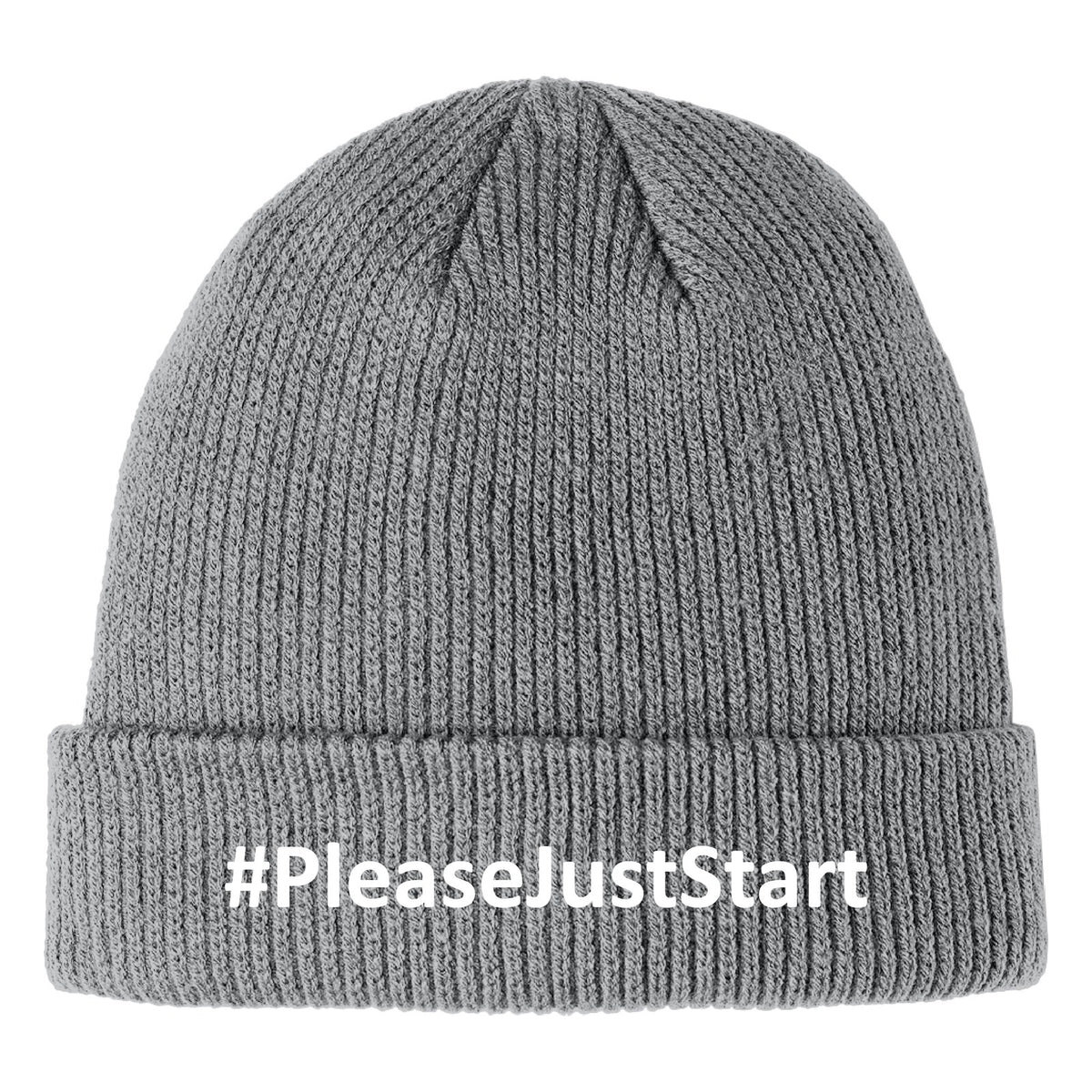 #PleaseJustStart Beanie - Sport Grey