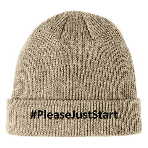 #PleaseJustStart Beanie - Tan