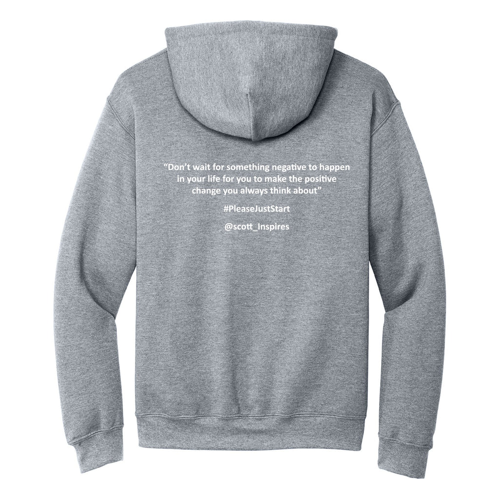 #PleaseJustStart Hoodie - Sport Grey (back)