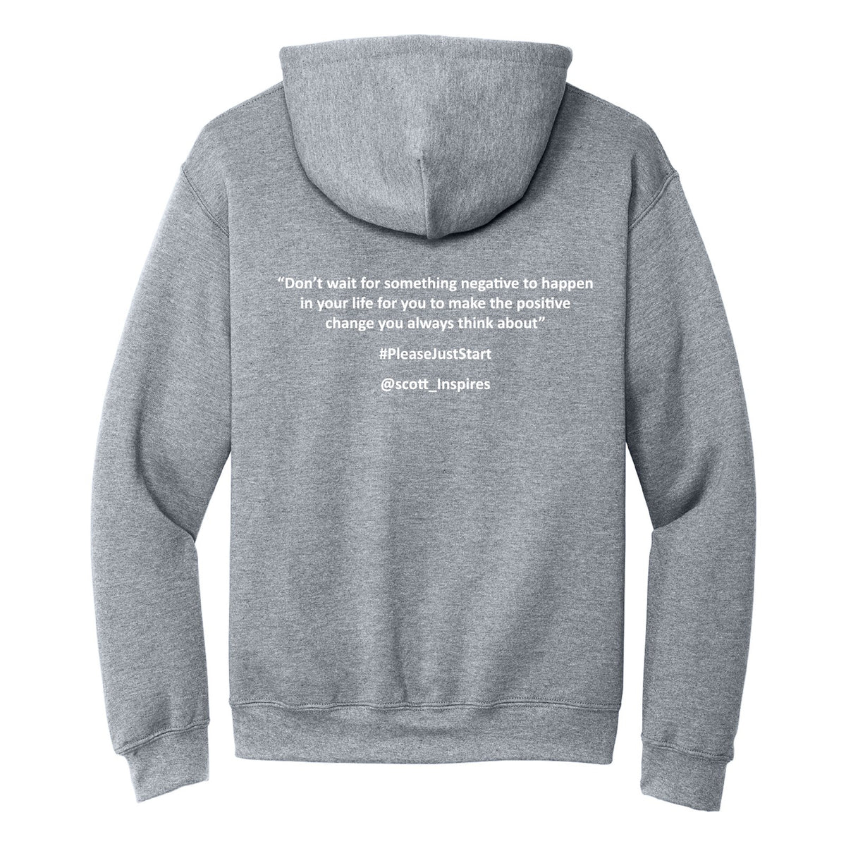 #PleaseJustStart Hoodie - Sport Grey (back)