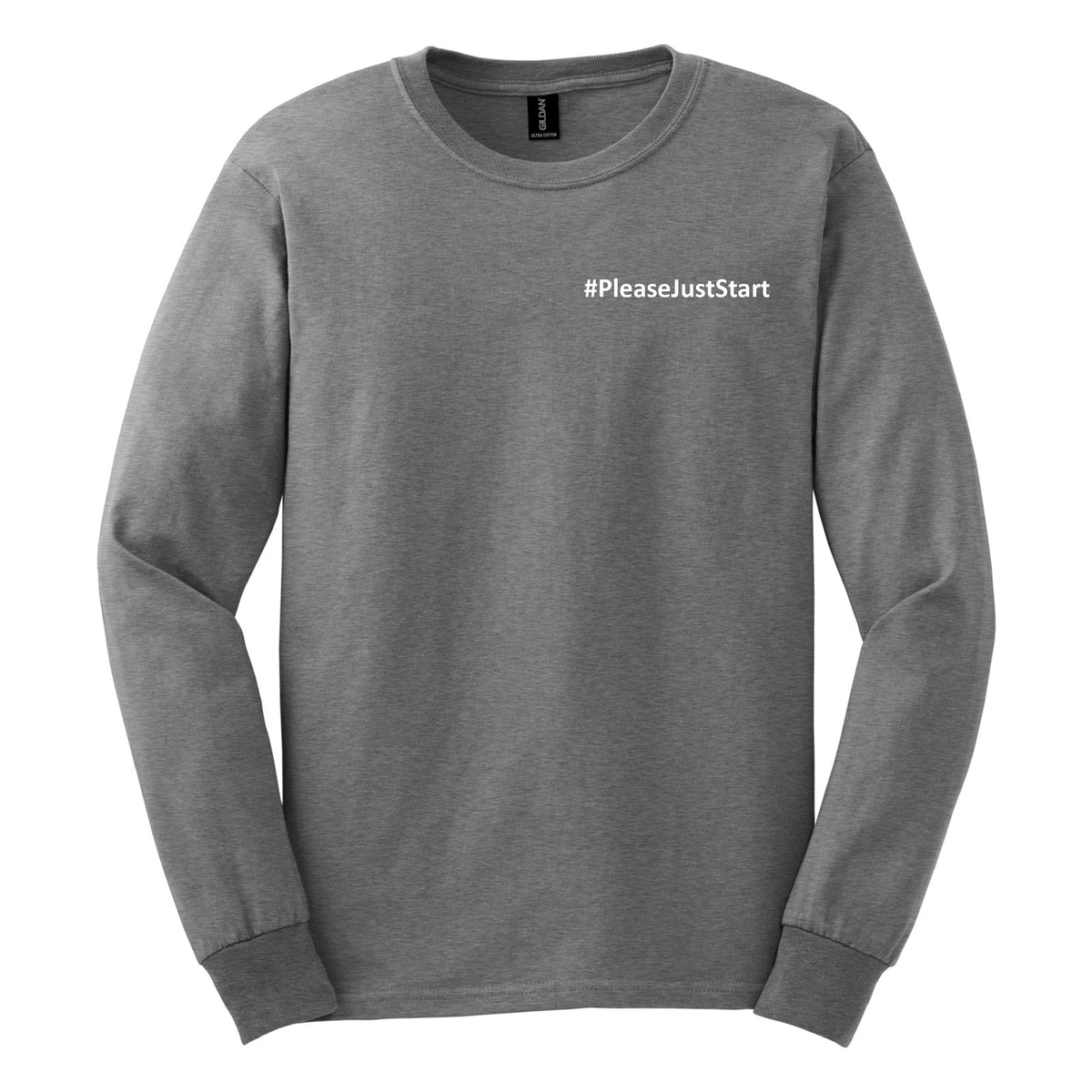 #PleaseJustStart Long Sleeve Shirt - Sport Grey