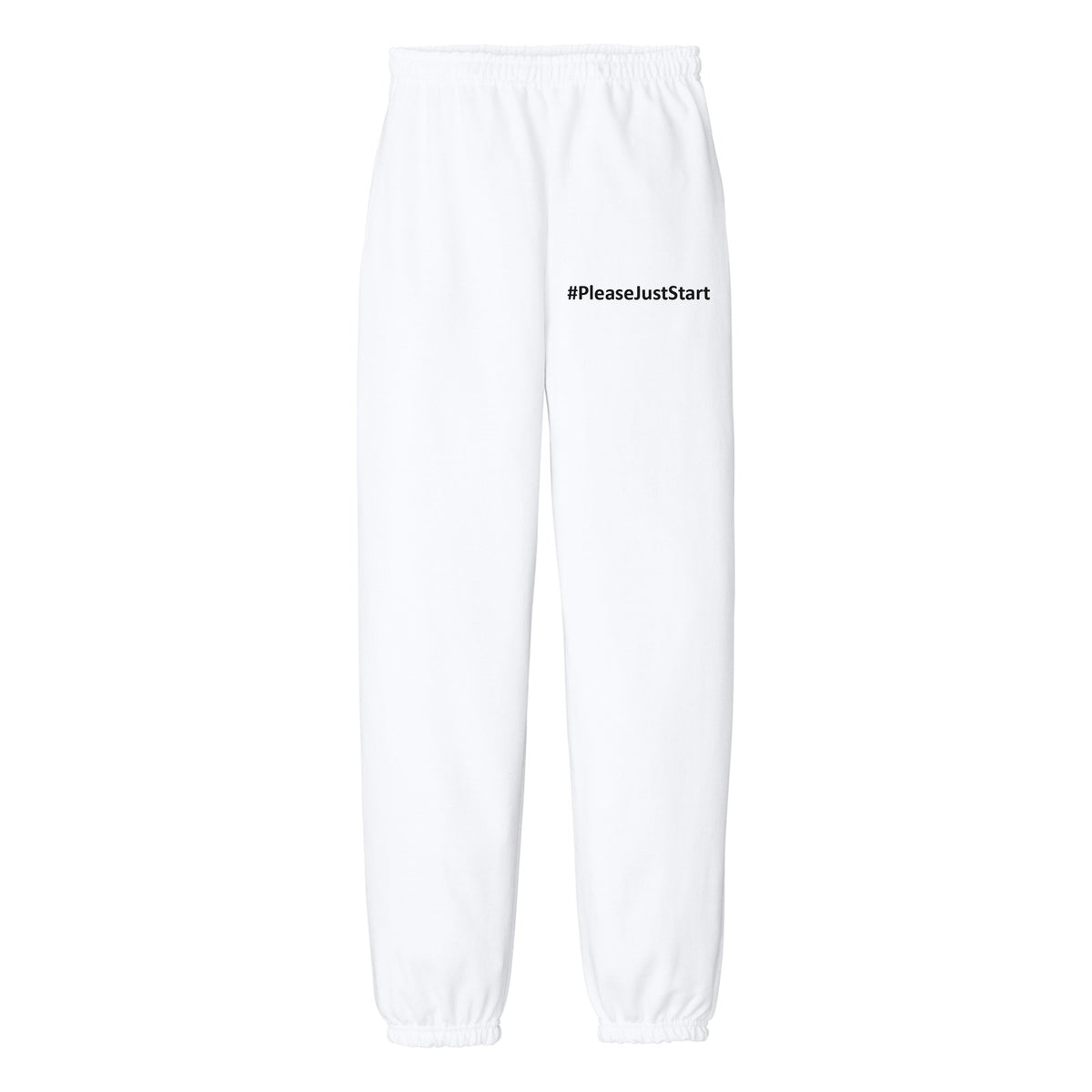 #PleaseJustStart Sweatpants - White