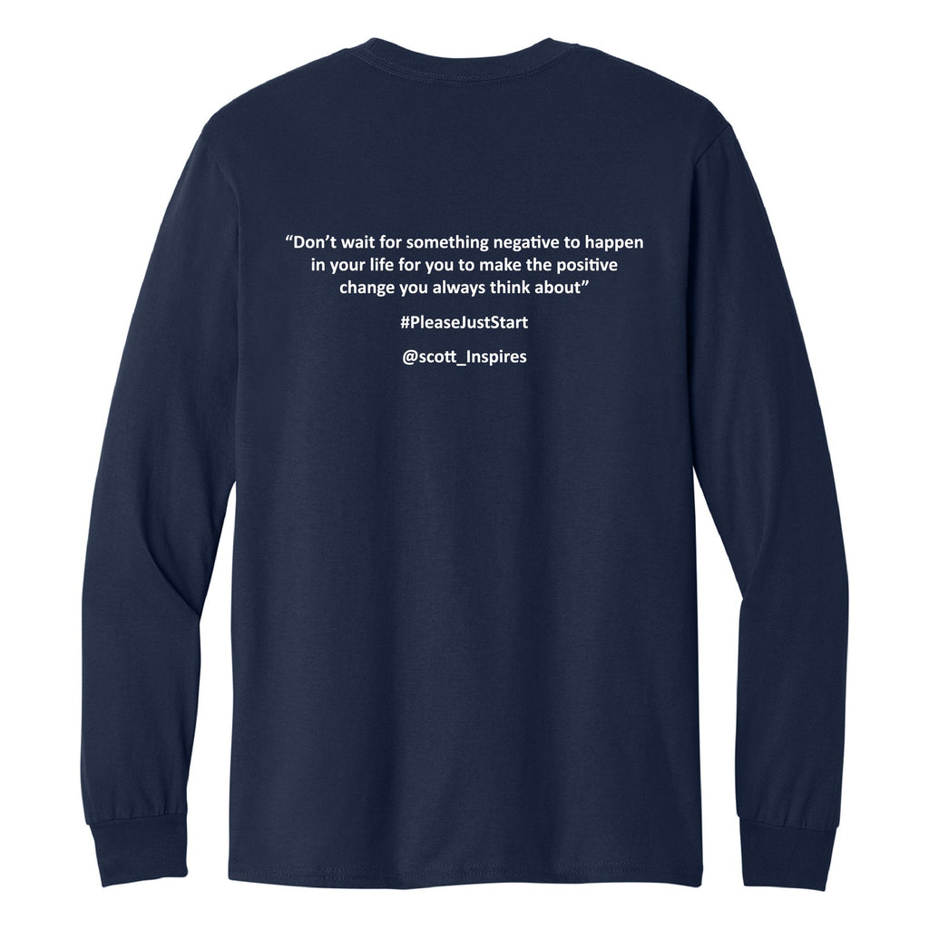 #PleaseJustStart Sweatshirt - Navy (back)