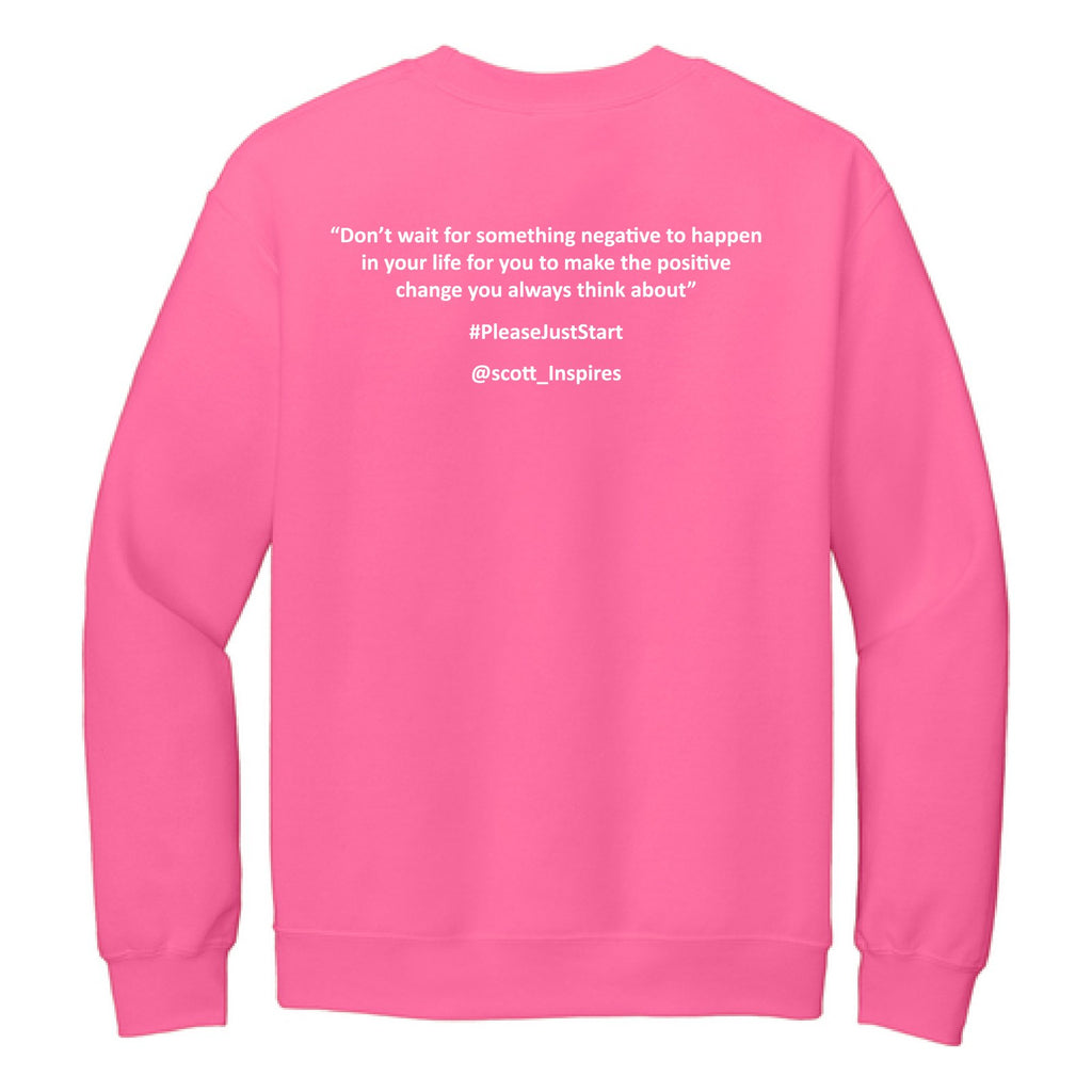 #PleaseJustStart Sweatshirt - Pink (back)