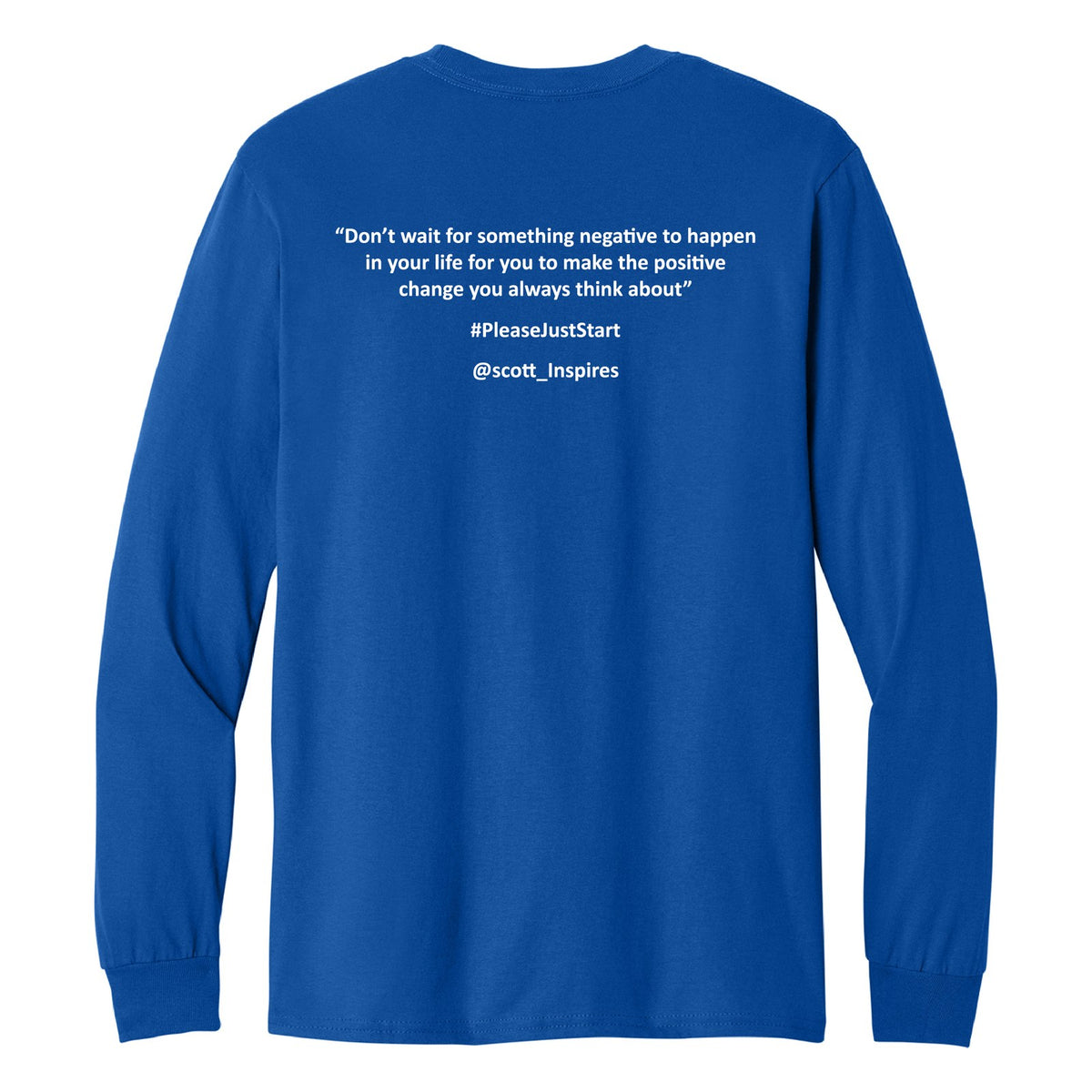 #PleaseJustStart Sweatshirt - Royal Blue (back)