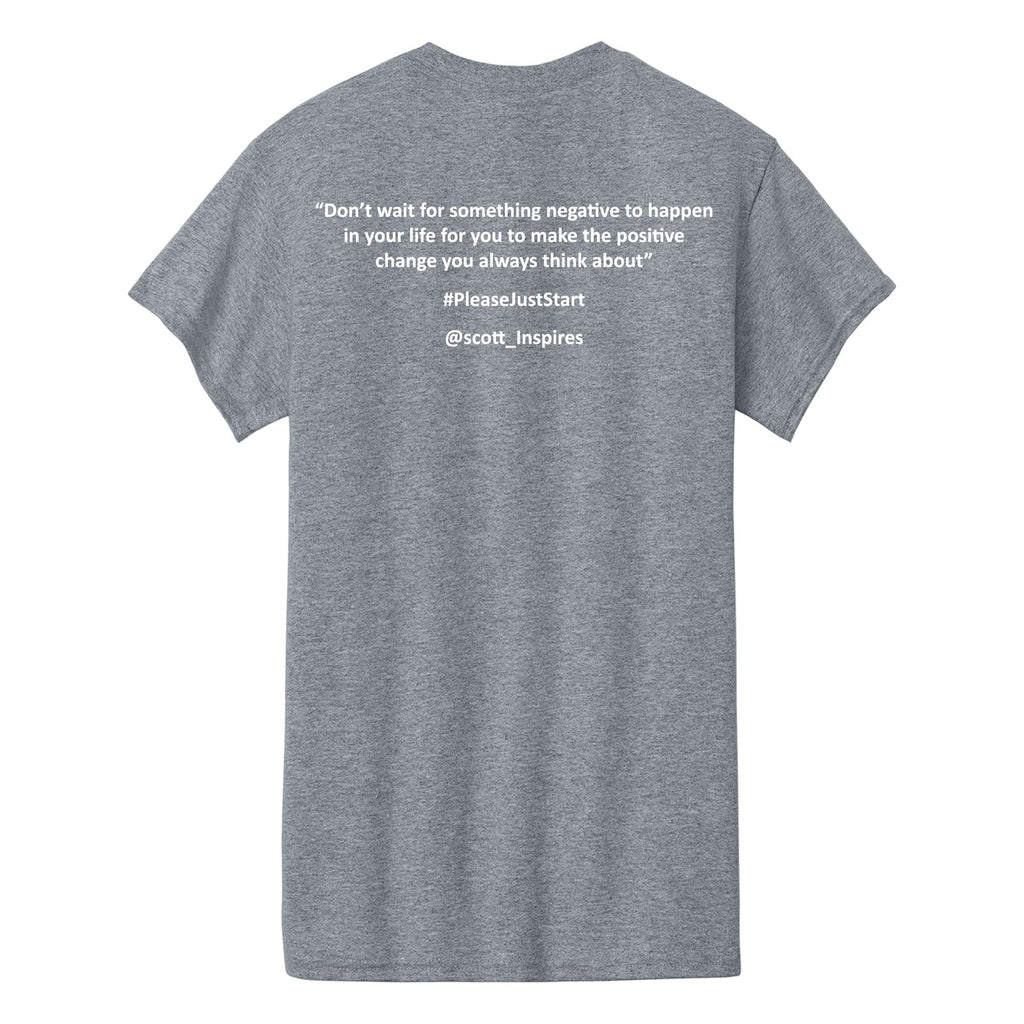#PleaseJustStart T-Shirt - Sport Grey (back)